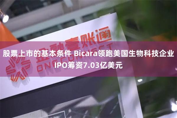 股票上市的基本条件 Bicara领跑美国生物科技企业IPO筹资7.03亿美元