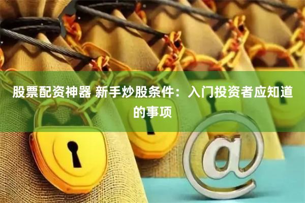 股票配资神器 新手炒股条件：入门投资者应知道的事项